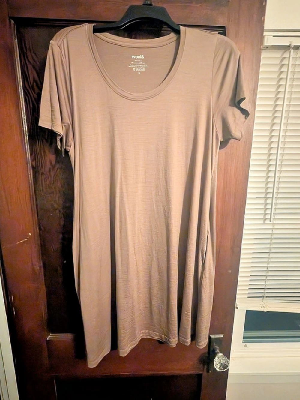 wool& Maggie Merino Wool Swing Dress & Maxi Brown XL